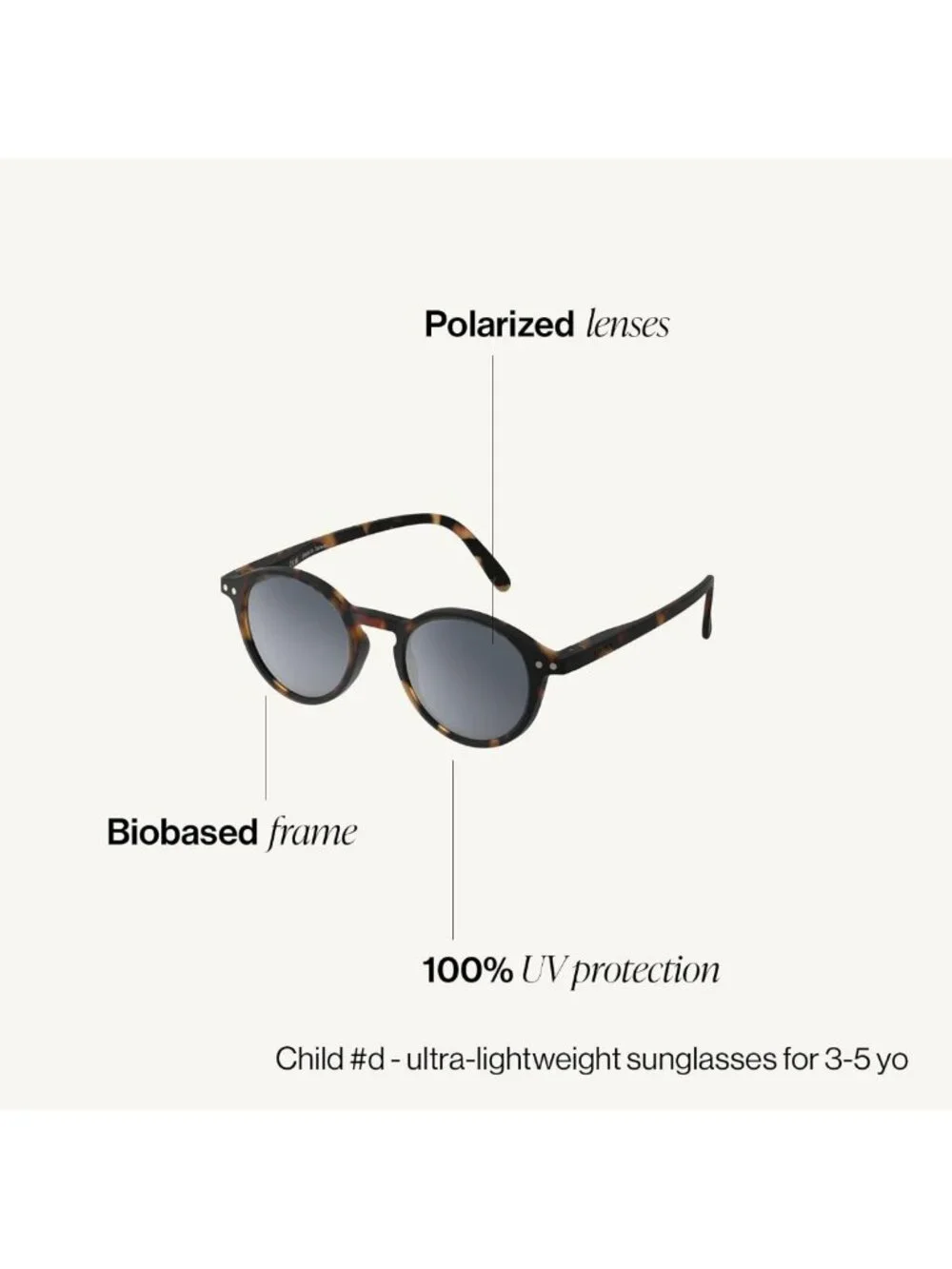 Kids' Polarized Sunglasses for Ages 3-11 | UV Protection, Stylish Grey Lenses